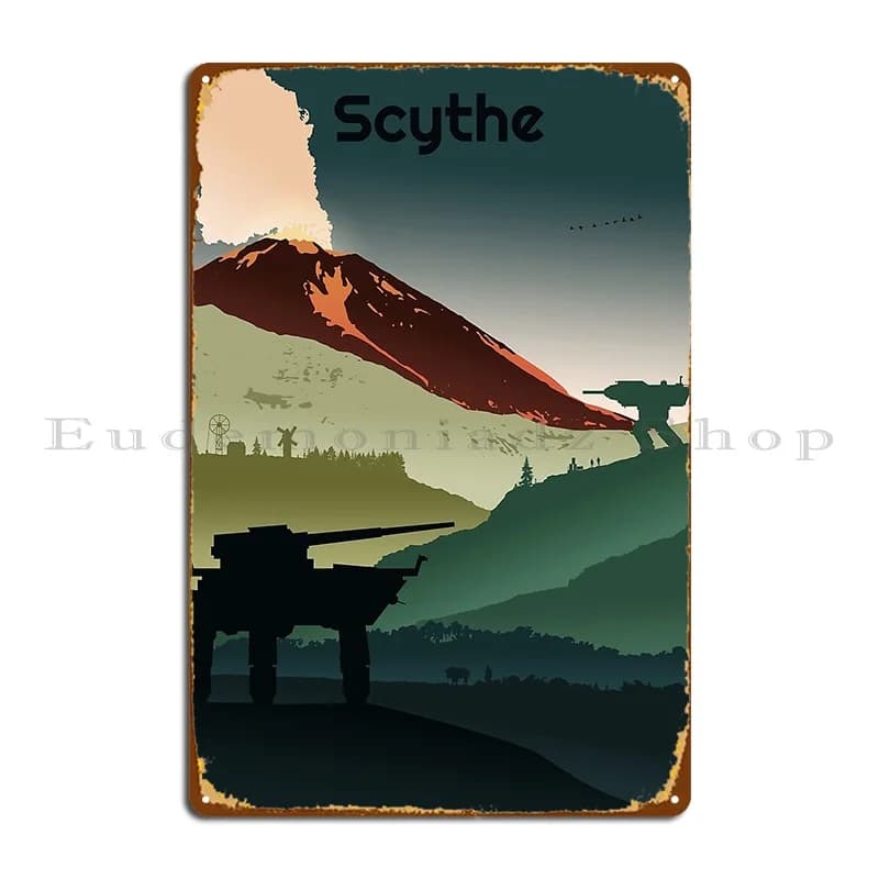 Scythe gioco da tavolo stampa cartello in metallo Bar Vintage Club Party Iron Tin Sign Poster