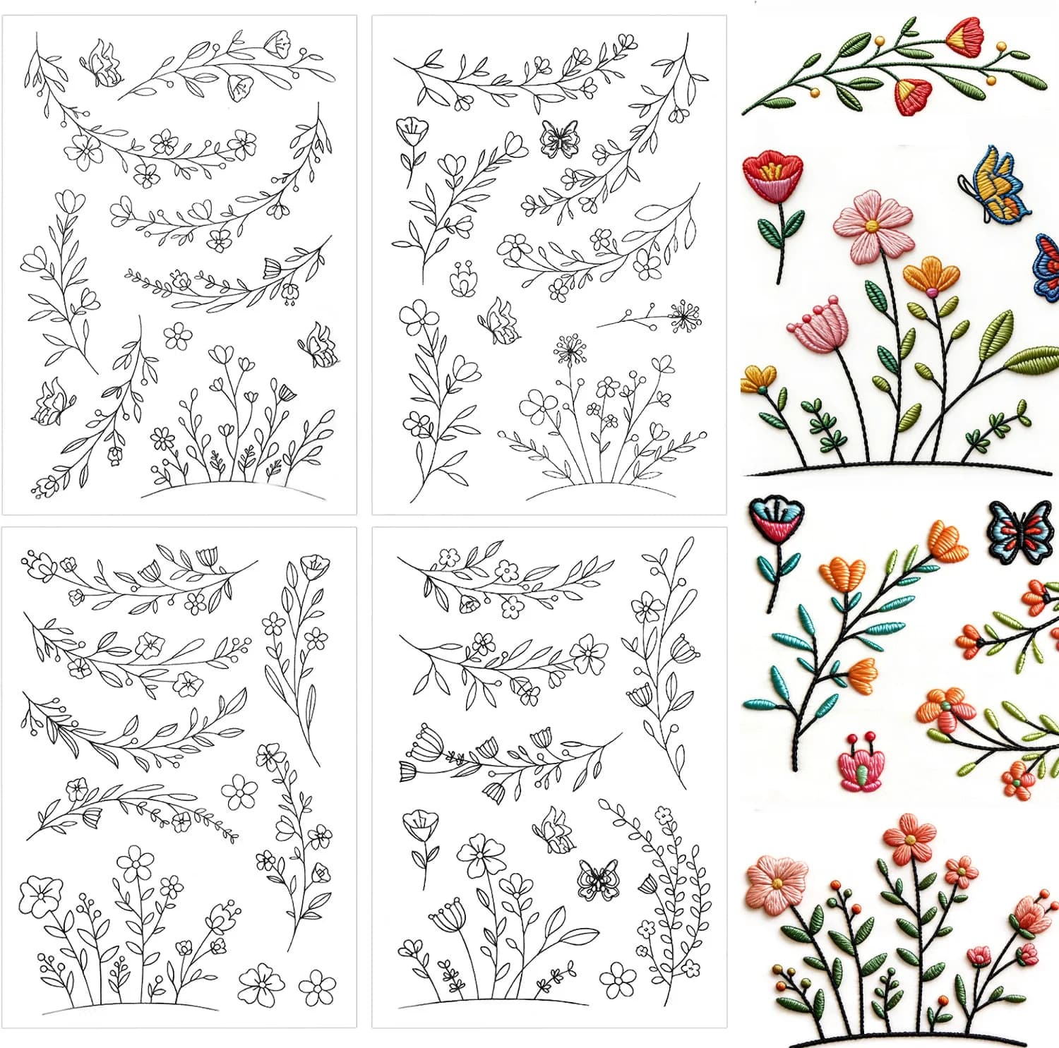 Carta per Ricamo Solubile in Acqua Stick & Stitch, Stabilizzatore Floreale Margherita Lavabile per Amanti del Cucito a Mano e Principianti