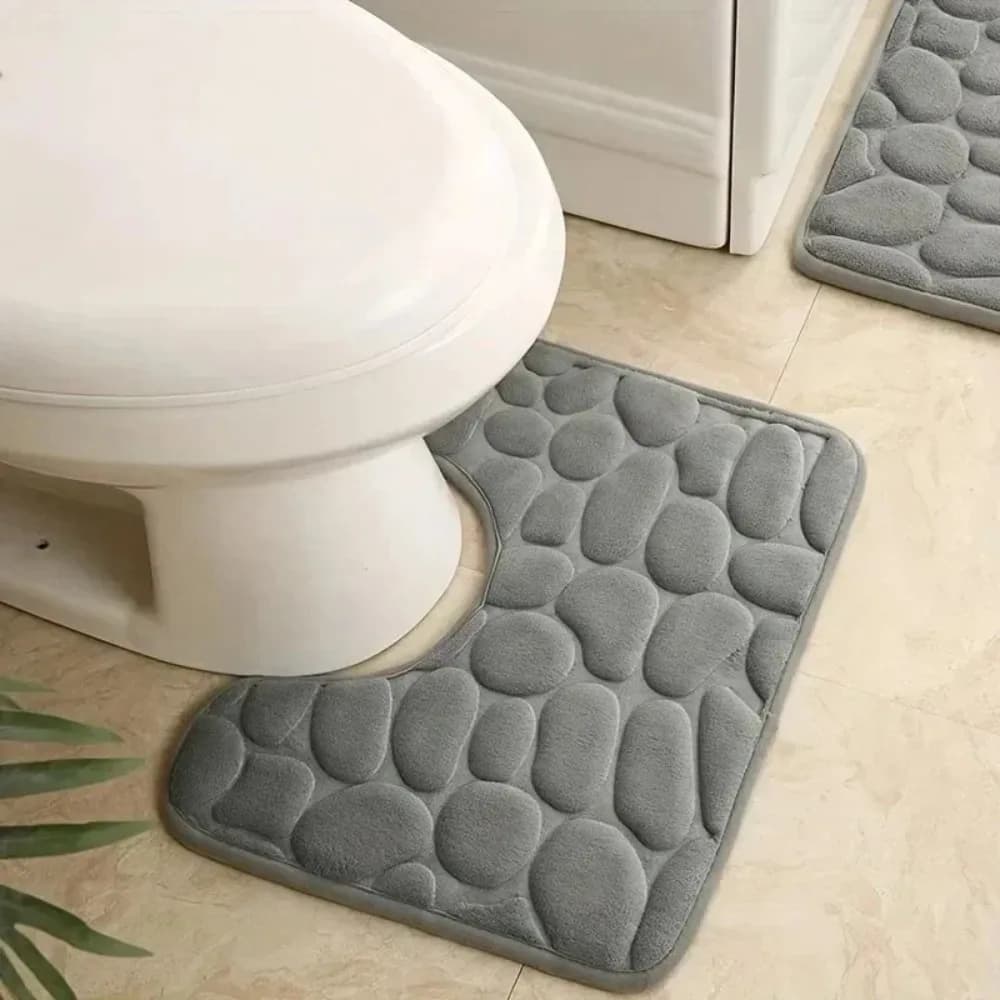 Tappetino da bagno a forma di U tappetino con motivo a ciottoli tappeti d'ingresso per la casa camera da letto wc porta del bagno assorbente piedino antiscivolo padeco10