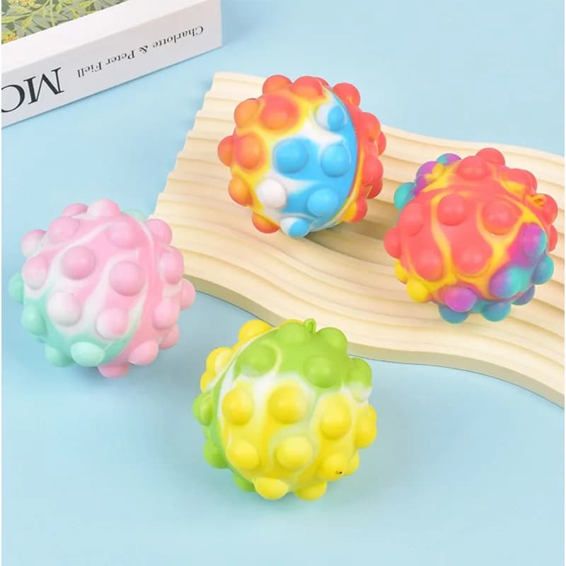 2 pezzi di colore casuale palla antistress giocattoli agitarsi palla 3D push bubble ADHD autismo giocattoli sensoriali antistress per bambini e adulti