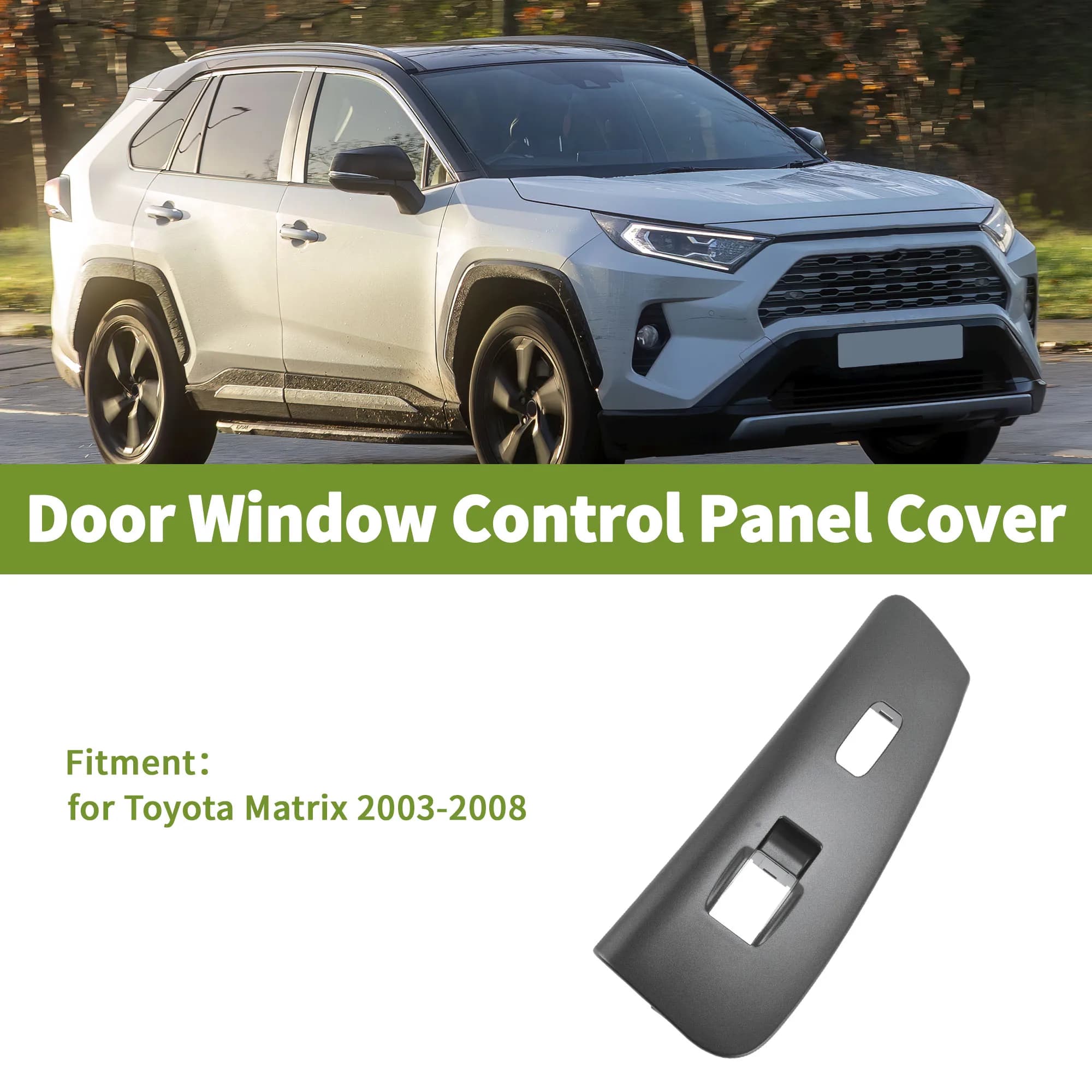 UXCELL Copertura della cornice dell'interruttore della finestra anteriore destra n. 7423101030 Rivestimento del pannello dell'interruttore di controllo della porta per Toyota Matrix tono argento