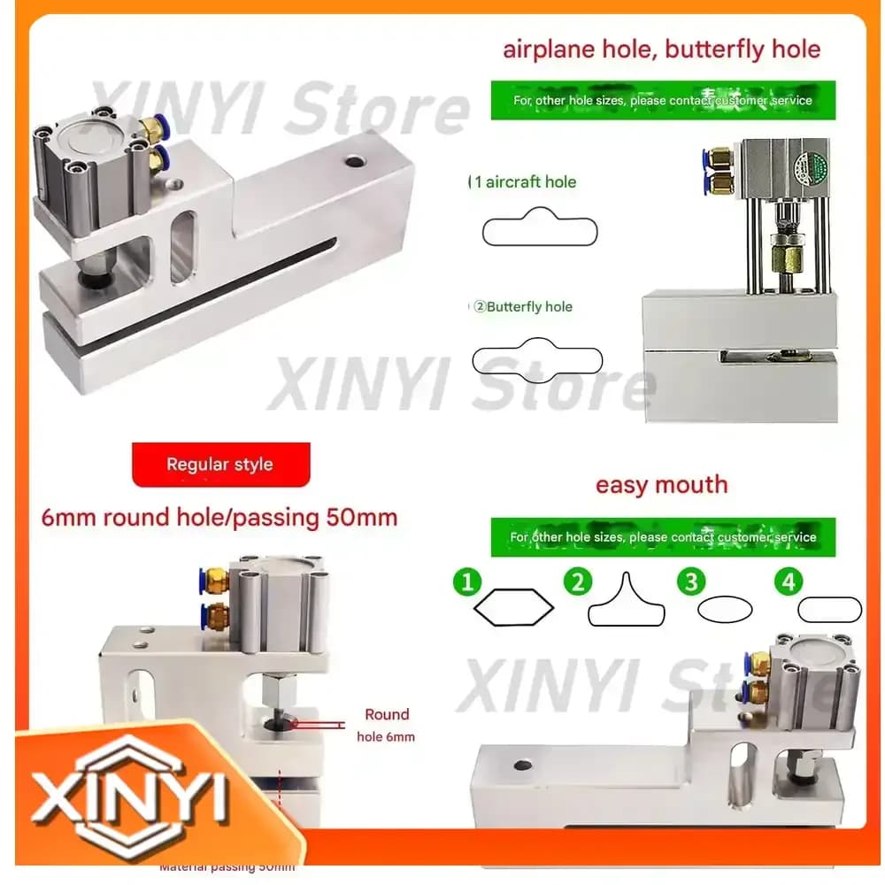 Pneumatic Corner Punching Machine for PP Film and Plastic Bags with Round Hole Sizes 2mm 5mm 8mm 15mm