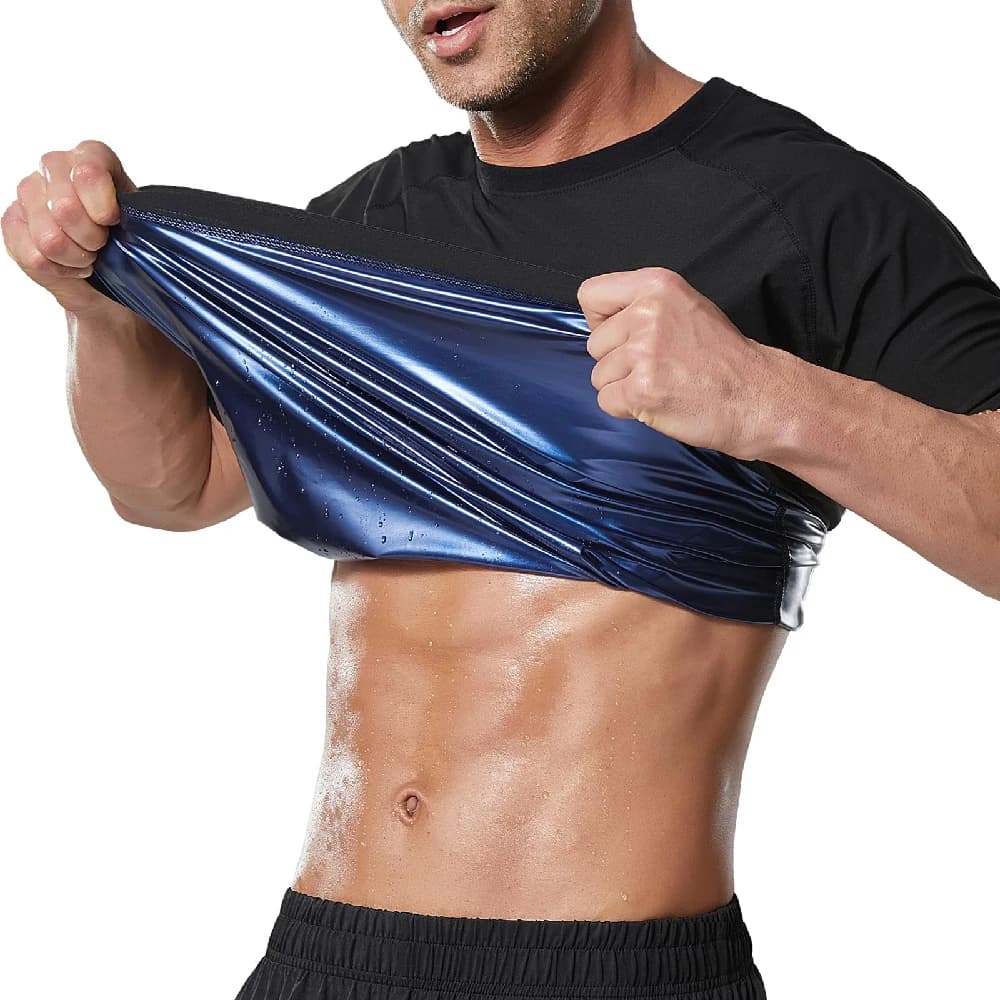 1PCS Workout Shapewear Sauna Shirt for Men,Short Sleeve Sweat Sauna Suit,Tummy Control Slimming Top for Daily Exercise