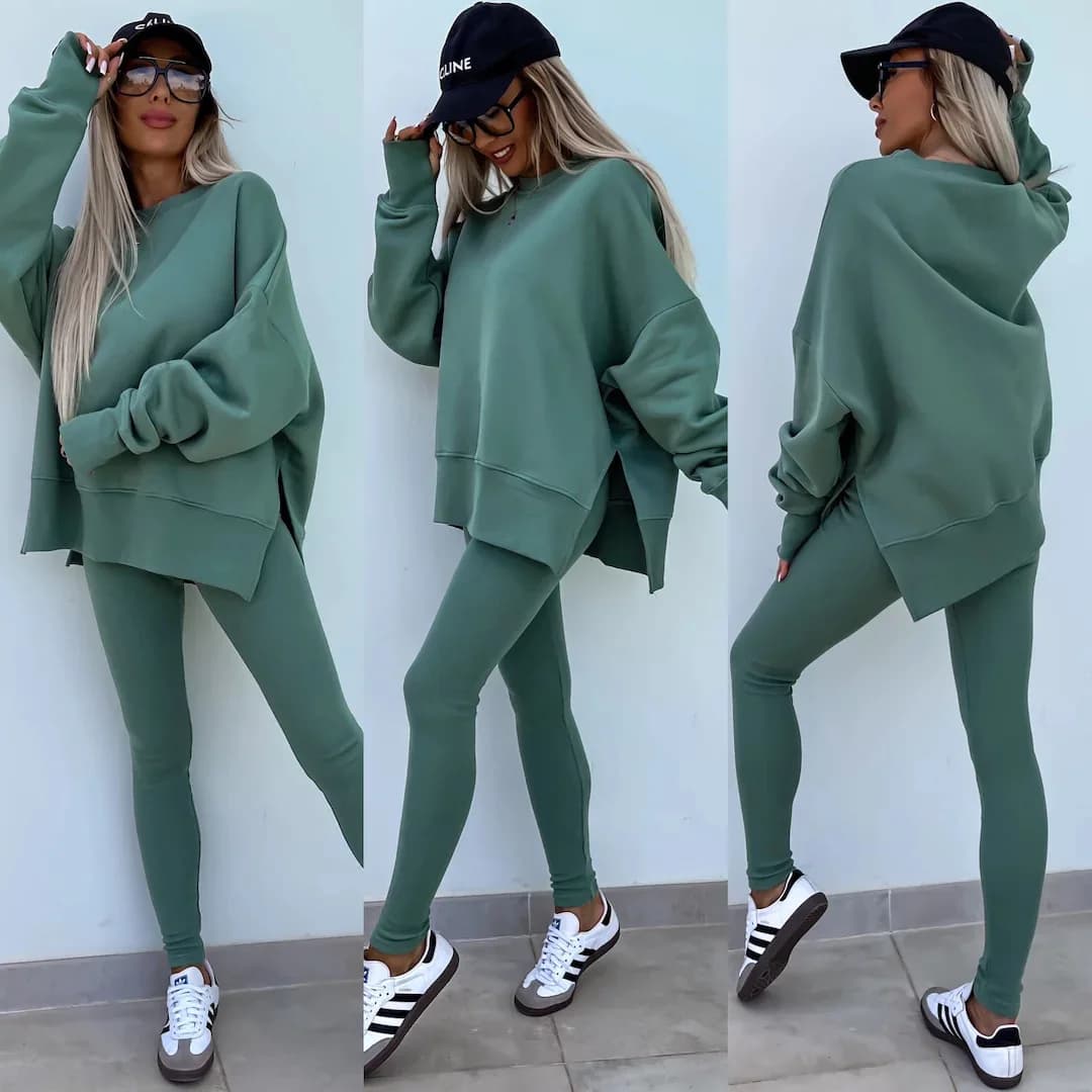 Abiti da donna Pantaloni attillati casual da donna primaverili Set con cappuccio ampio Nuovo set da due pezzi Set eleganti da 2 pezzi per le donne
