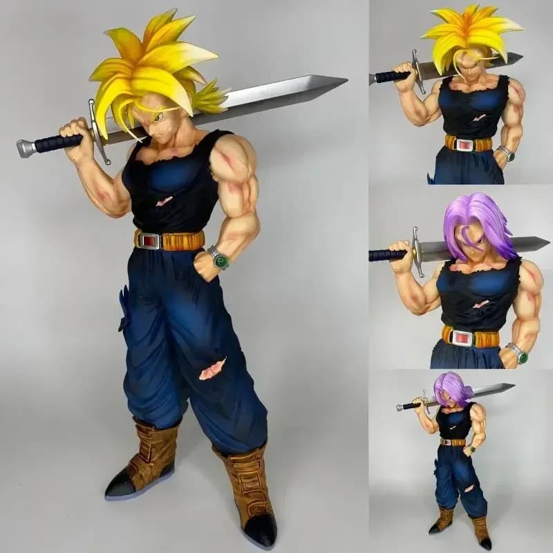 Statua di Trunks Super Saiyan con Spada, Posizione in Piedi, Modellino Anime da Collezione, Decorazione da Scrivania