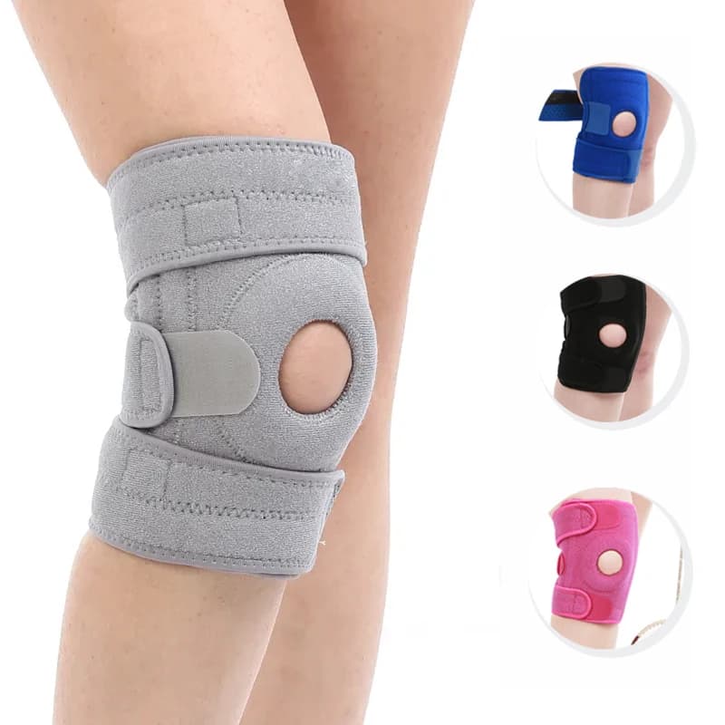 Ginocchiera elastica regolabile per supporto rotuleo per pallavolo, danza e ciclismo