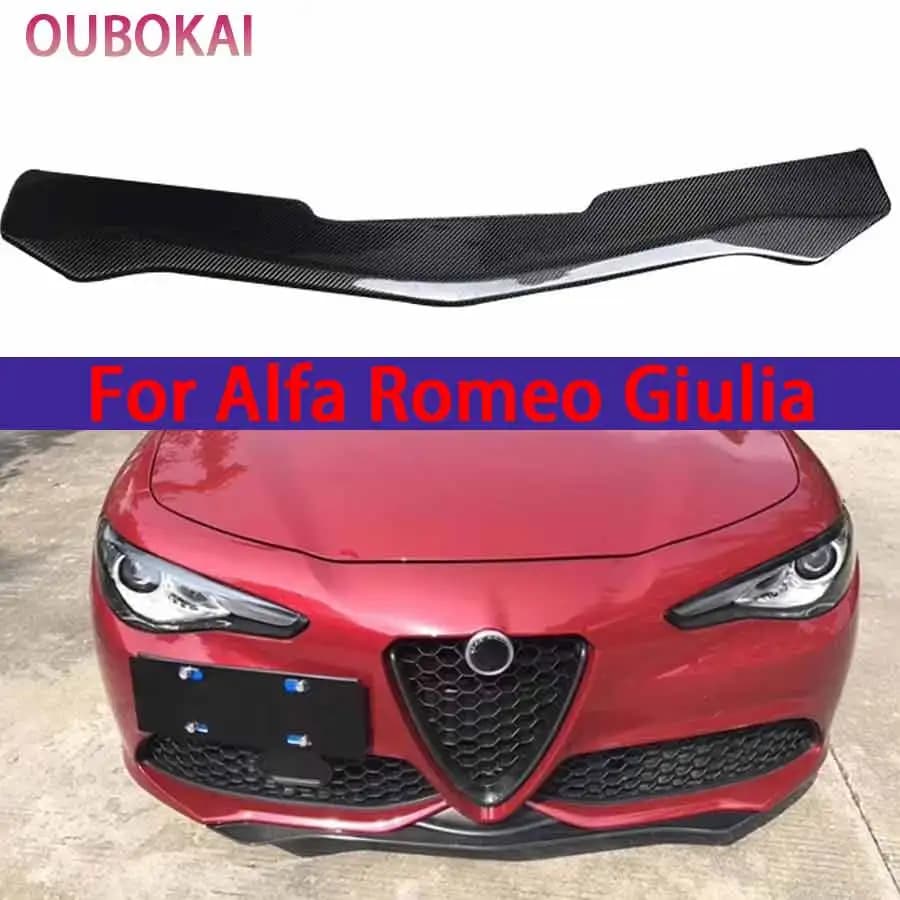 For Alfa Romeo Giulia Carbon Fiber Front lip Car Front Bumper Diverter Spoiler Diffuser chin Upgrade body kit