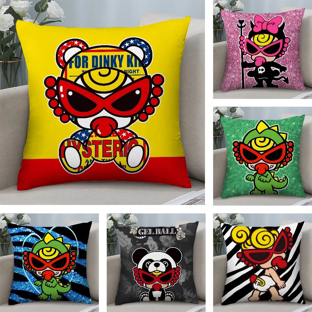 Japanese pillow case H-Hysteric M-Mini soft plush fabric front-back lining for cushion cover for pillows