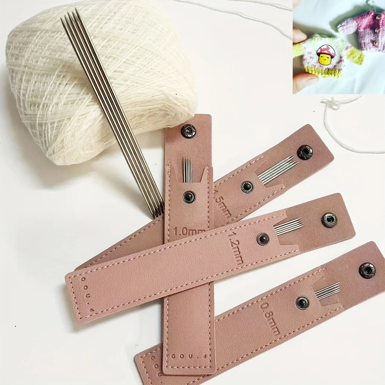 5 pezzi/set mini vestiti per bambole calzini utensili manuali fai da te set di ferri da maglia per cucire, ago da maglia dritto in acciaio inossidabile