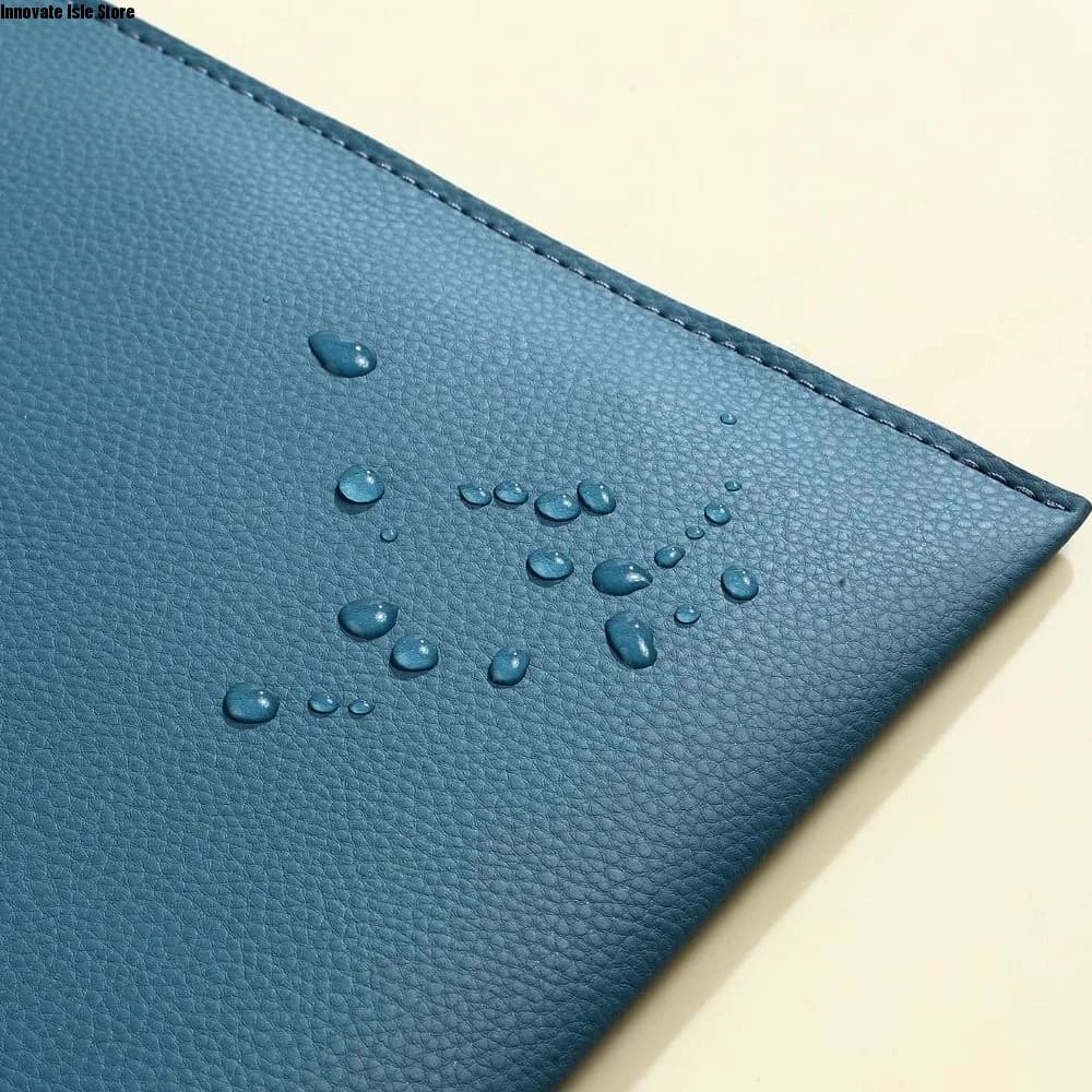 A4 Thick Document Bag Large Capacity Cortex Vertical Leather File Folder Paper Organizer Stationery Business Information Bag