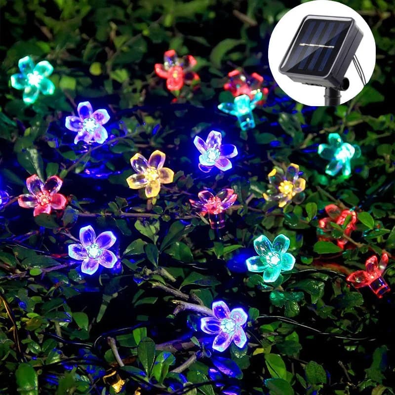 Luci a stringa solari a LED a forma di ciliegia da 5/7/12M, per matrimoni, feste, giardini, recinzioni, alberi, decorazioni esterne per feste e strade