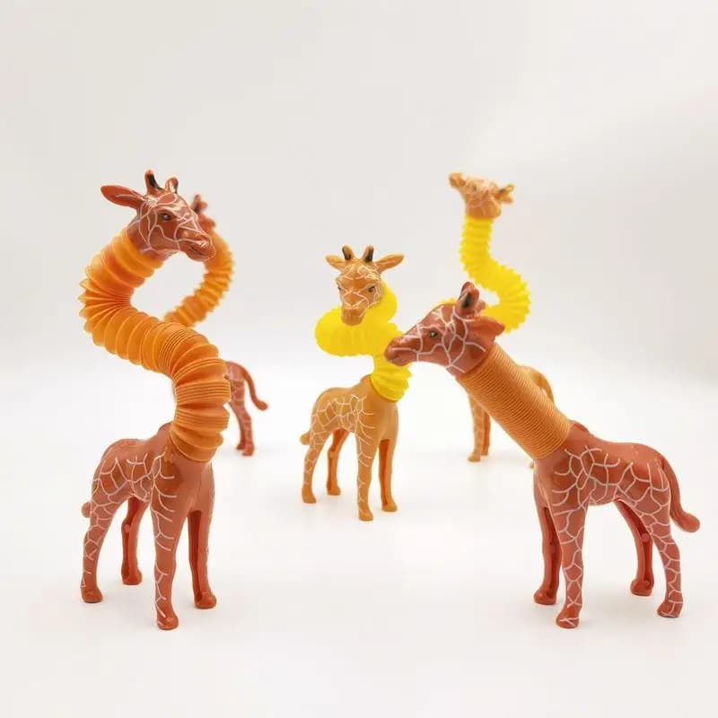 Giocattolo giraffa con tubo pop elasticizzato da 1 pezzo, giocattolo sensoriale per bambini, giocattolo di decompressione da spremere con giraffa carina per alleviare lo stress