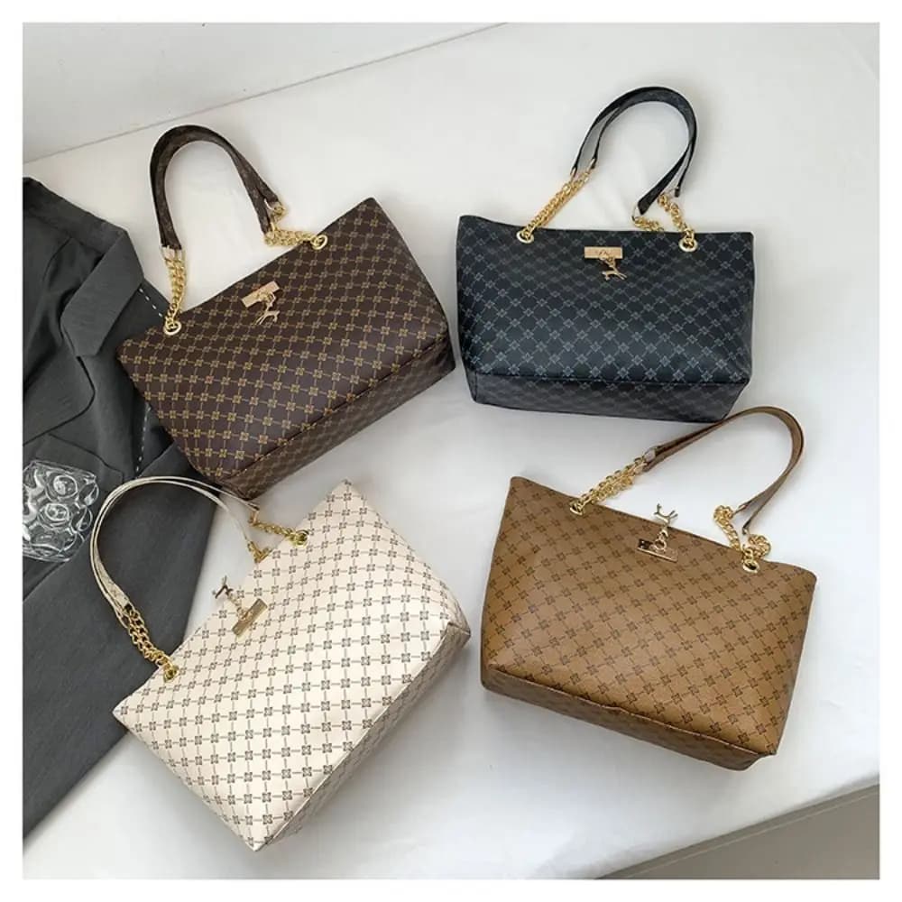 Women's Luxury Design Tote Bag Large Capacity Shoulder Bag Shoulder Bag with Fashion Print New Fashion Shopping Bag