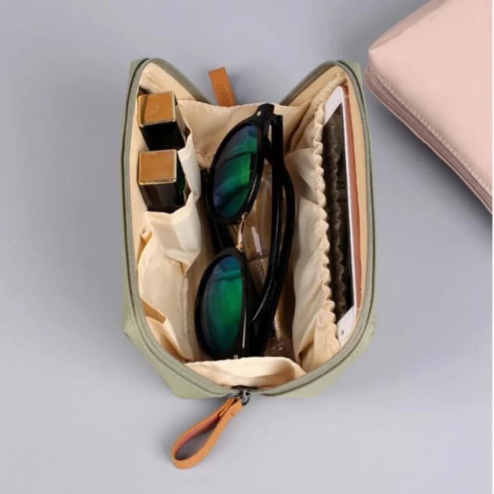 Solid Color Wash Bag Lipstick Storage Women Girls Storage Mini Handbag Travel Cosmetic Pouch Small Makeup Bag