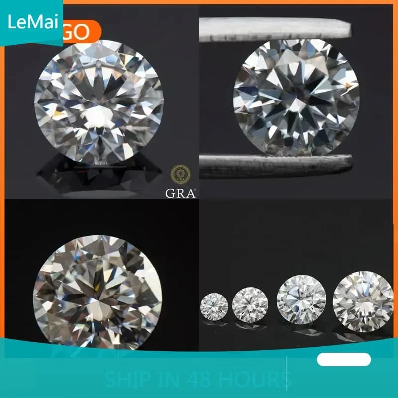 Wholesale Moissanite Stone Round Cut D Colour VVS1 1.0-12.0ct Lab Created Diamond Engagement Ring Earring Jewelry With