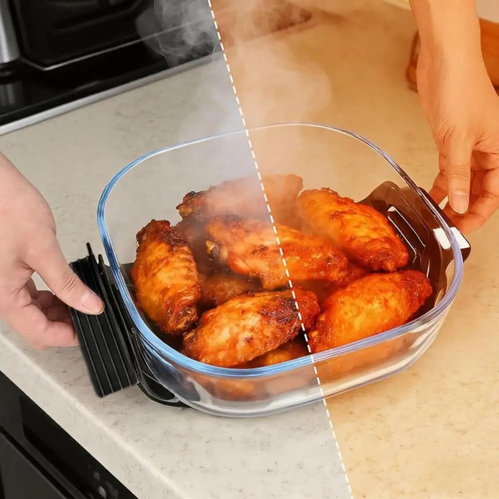 Durable Silicone Air Fryer Grip 2pcs Silicone Handle Covers Non-slip Heat Resistant Grip Sleeves Thermal Protection for Ninja