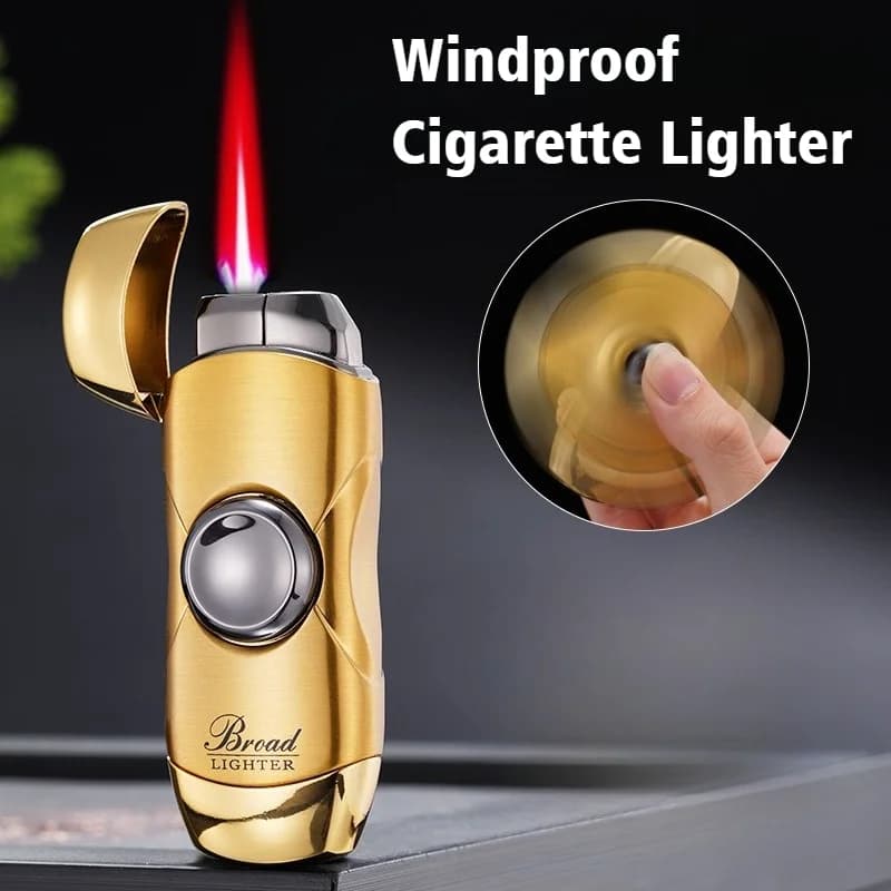 2025 Fidget Spinner Accendino per fumi Accenditore per sigari gonfiabile Antivento Fiamma rossa Accendini per sigarette giocattolo e accessori per fumatori