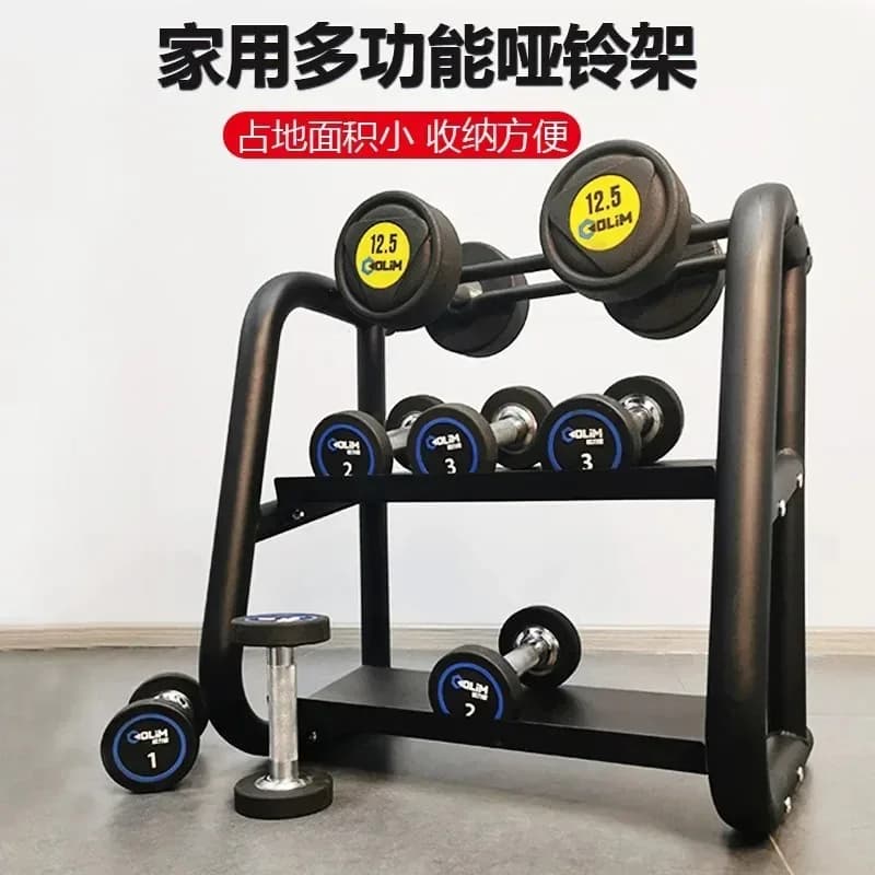 Exhibitor for hexagonal handlebars and kettlebell, in circle shape, fixed