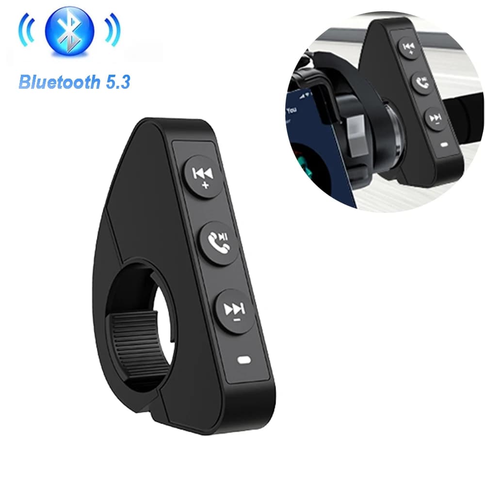 Telecomando multimediale per moto Bluetooth, per auto, moto, bici, volante, lettore musicale, pulsante multimediale wireless, impermeabile
