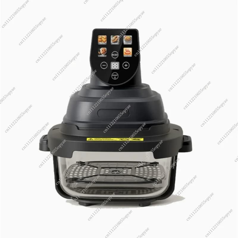 Dual Basket Glass Air Fryer Visible Window High Borosilicate Glass Large Capacity 3D Hot Air Cooker for Home Kitchen