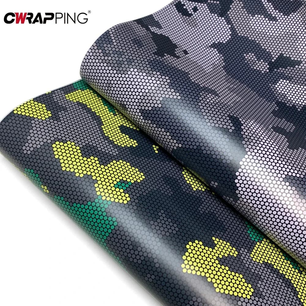 Pellicola Adesiva Camo per Auto, Decorazione in Vinile a Forma di Diamante, Adesivo Impermeabile per Moto e Casco, Vinile Decorativo Fai-da-Te