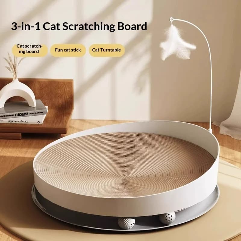 Cuccia Rotonda Durevole in Sisal per Gatti, Tiragraffi a Tripla Funzione, Anti-Perdita di Fibre, Rinfrescante, Giocattolo e Casetta per Gatti