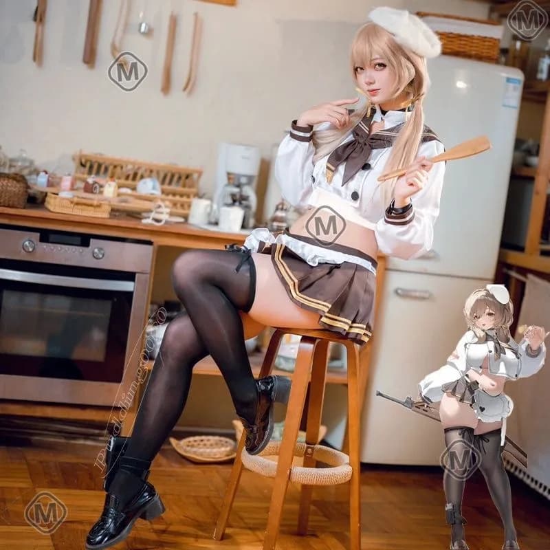 NIKKE: The Victory Goddess Bready Cosplay Costume Sweet JK Top Apron Socks Wig Set Halloween Party New Women's Uniforms