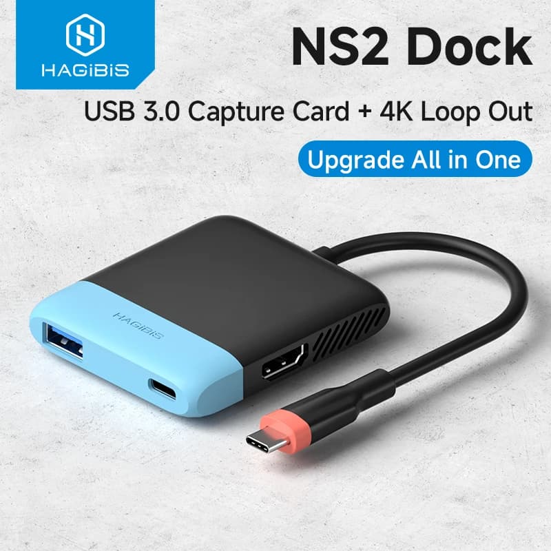 Hagibis Video Capture Card Portable TV Dock For Switch1/2/OLED/NS2 Live Streaming Gaming Laptop Hub for iPhone 17 Pro Macbook