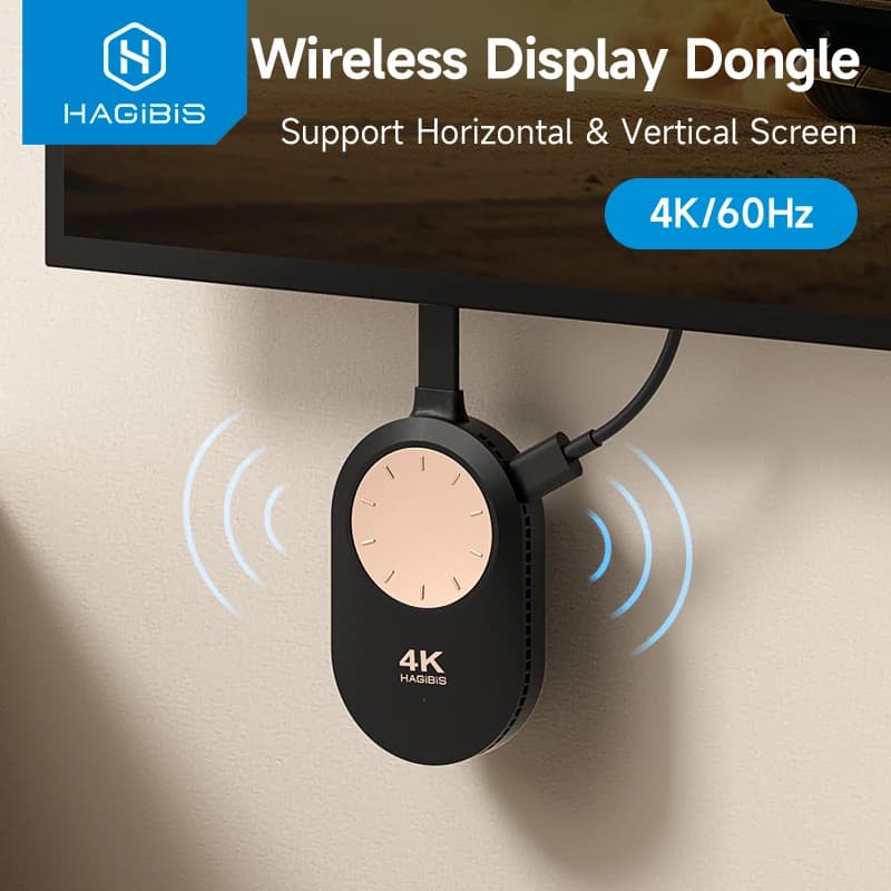 Hagibis Wireless HDMI-compatibile Display Dongle Adapter 4K @ 60Hz Wireless Extender per Laptop PC Smartphone HDTV proiettore iOS