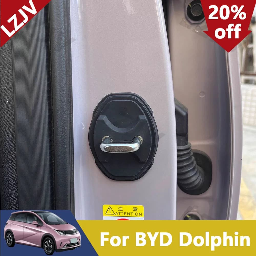 New 4 Pcs For BYD Dolphin Smart Driving Edition 2025 Door Lock Buckle Protective Cover Car Modification Supplies Silicone Cover