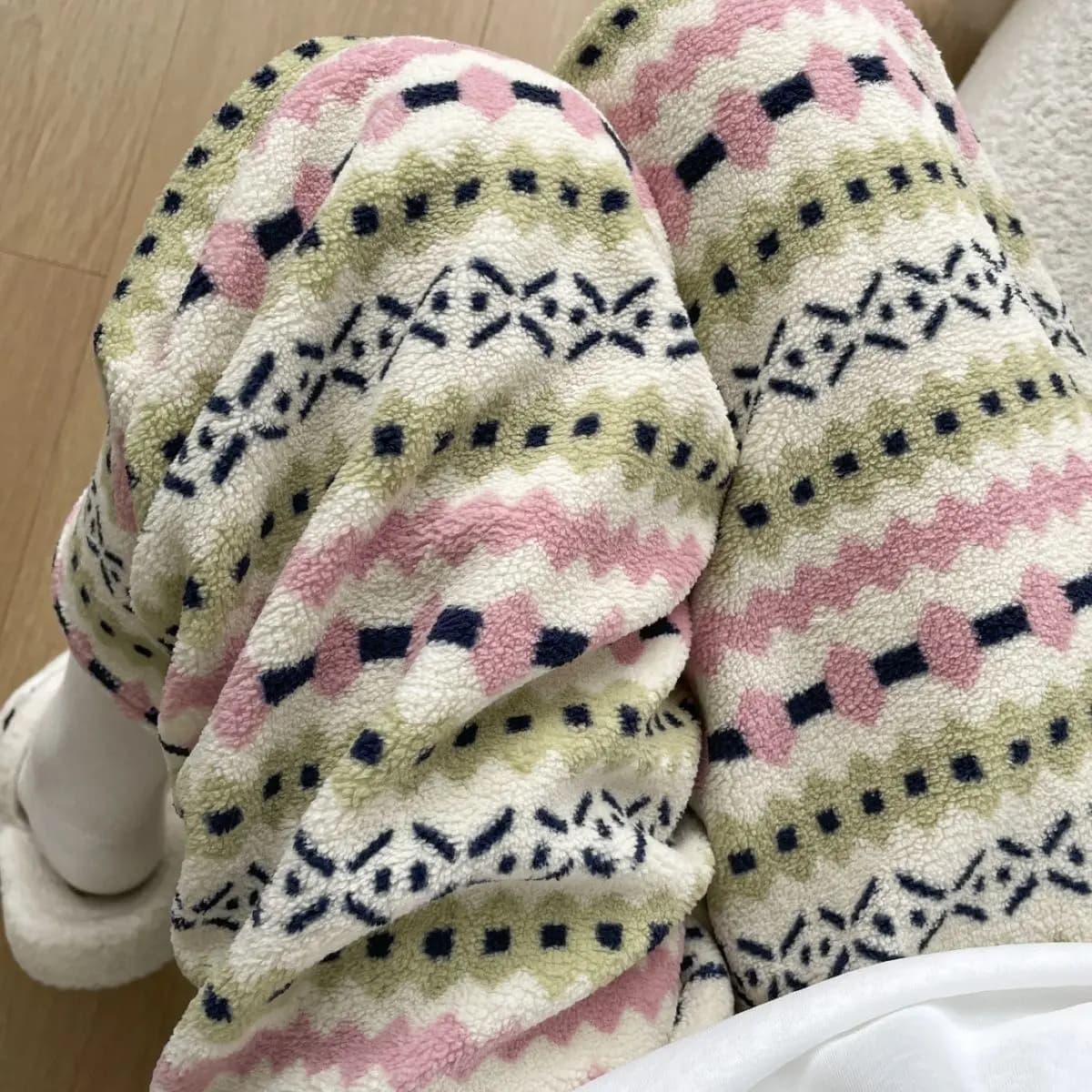 Stripe Sherpa Fleece Pajamas Pants Fluffy Women Winter Warm Sleepwear Plus Size PJ Pants Christmas Flannel Bottoms Loungewear