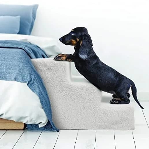 Pet Stairs Dog Ladder Anti-slip Bed Climbing Small Dogs Washable Bed Sofa Supplies Snow Brand BT00174937