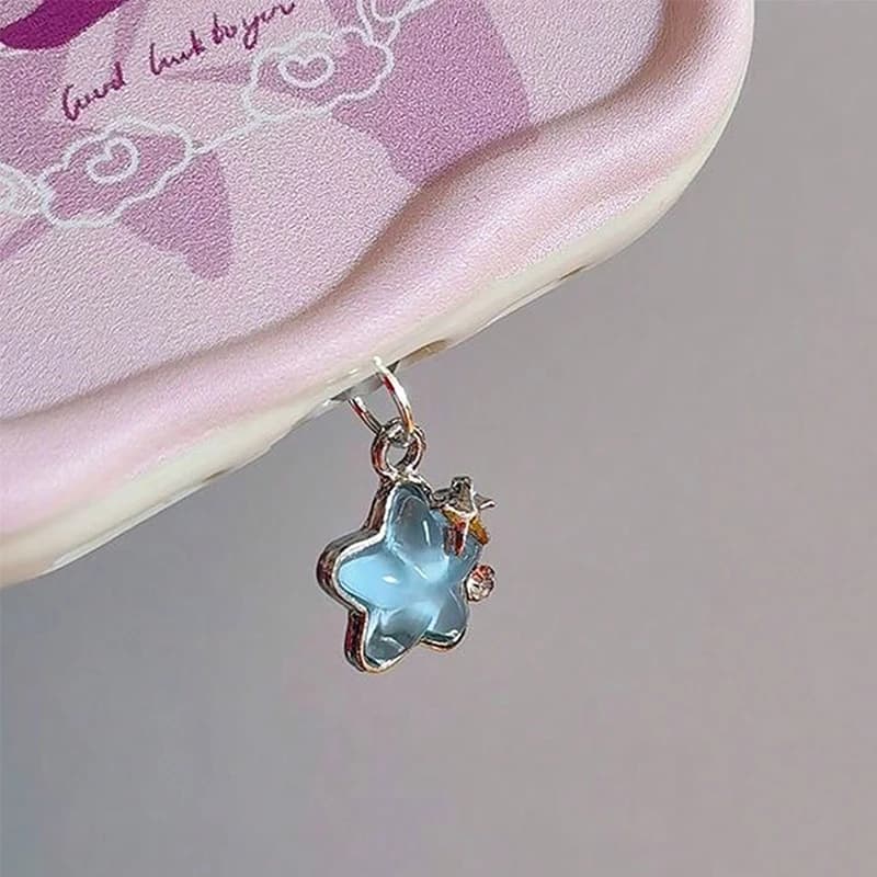 Simpatici tappi antipolvere per telefono a forma di stella con diamante, porta di ricarica, protezione, tappi per tappi per iPhone, jack micro USB tipo C