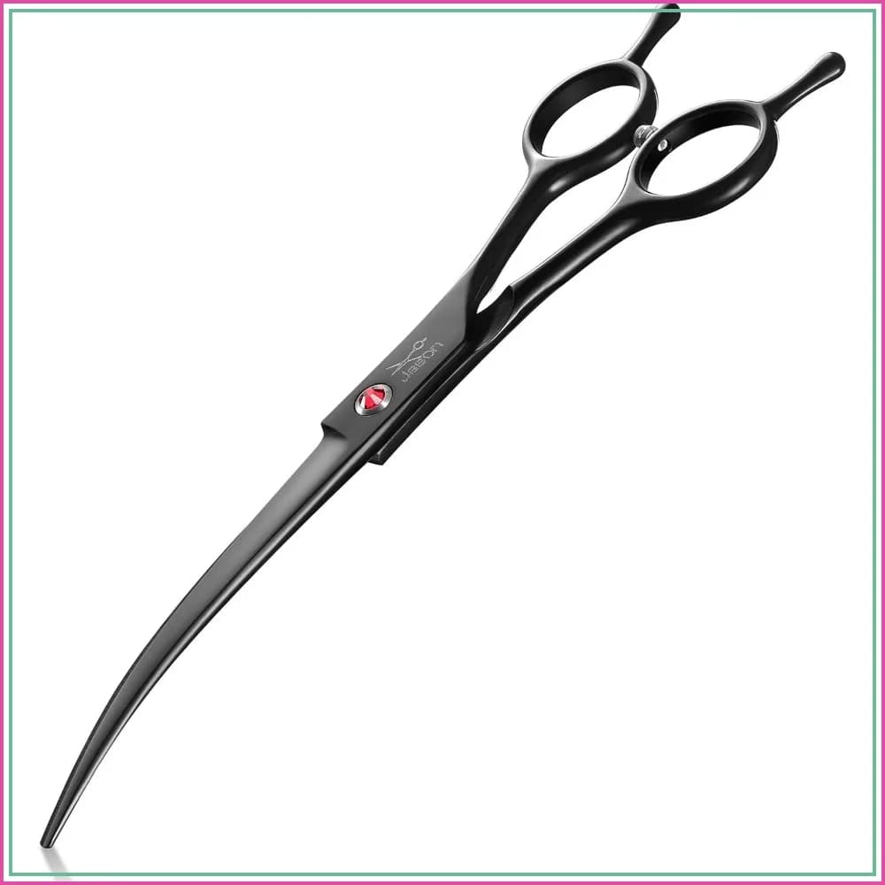 7" Down-Curved Pet Grooming Scissors - Japanese 440C Stainless Steel, Ergonomic Handle, Razor Sharp for Dogs & Cats