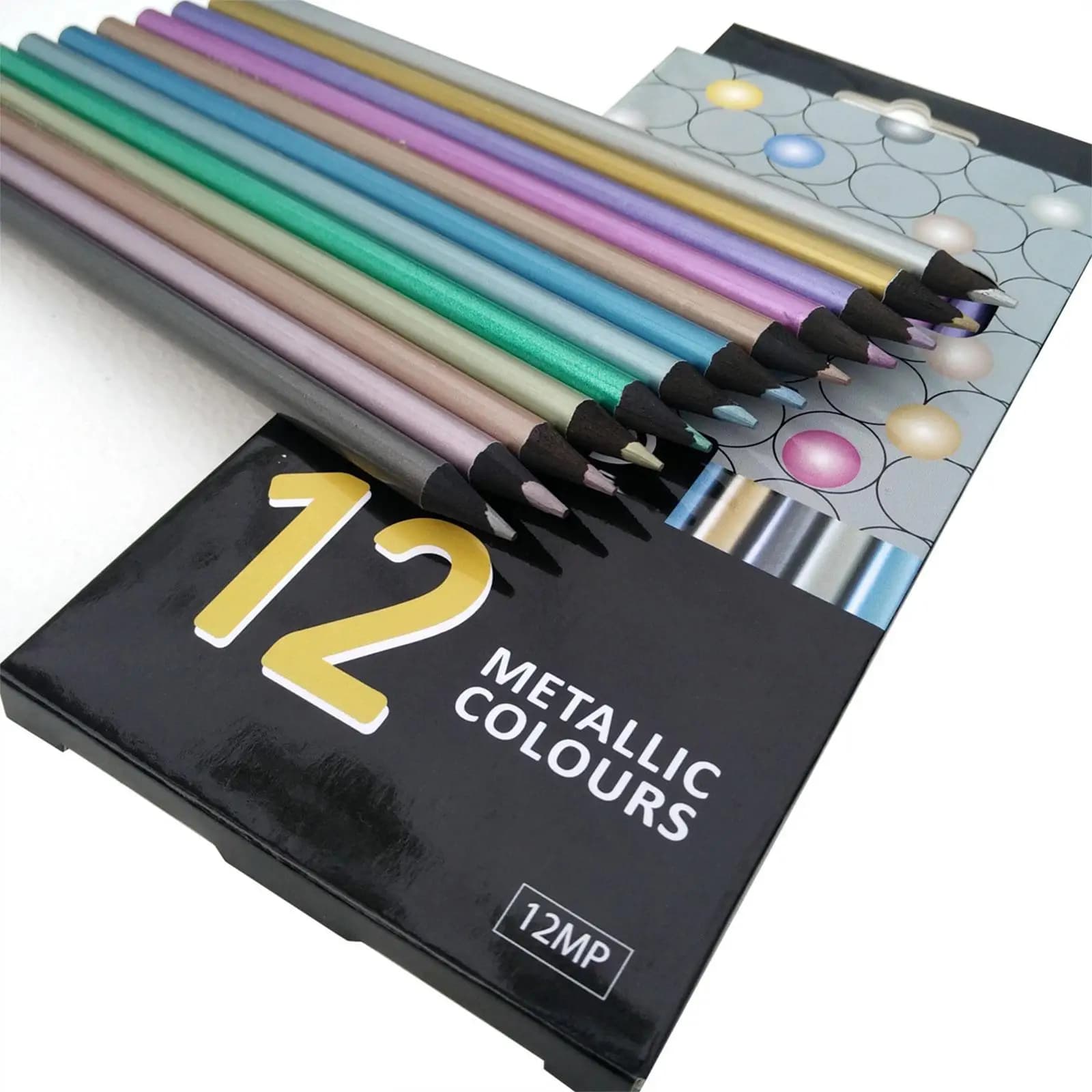 Metallic Pencil Set Drawing Pen Charcoal Sketch Kit Colored Pencils (12pcs )