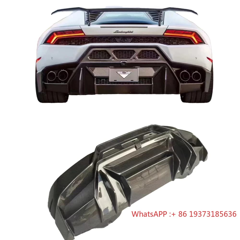 Vors Style Fiberglass Front Lip for Lamborghini Huracan LP580 LP610 High Quality Carbon Fiber Rear Bumper Diffuser Car Accessory