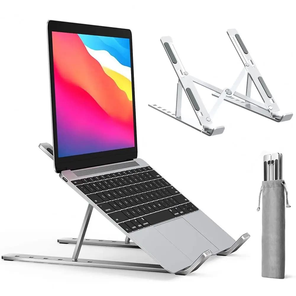 Stable Laptop Stand Aluminum Alloy Laptop Stand Height Adjustable Desktop Riser Quick Heat Dissipation Foldable for Office