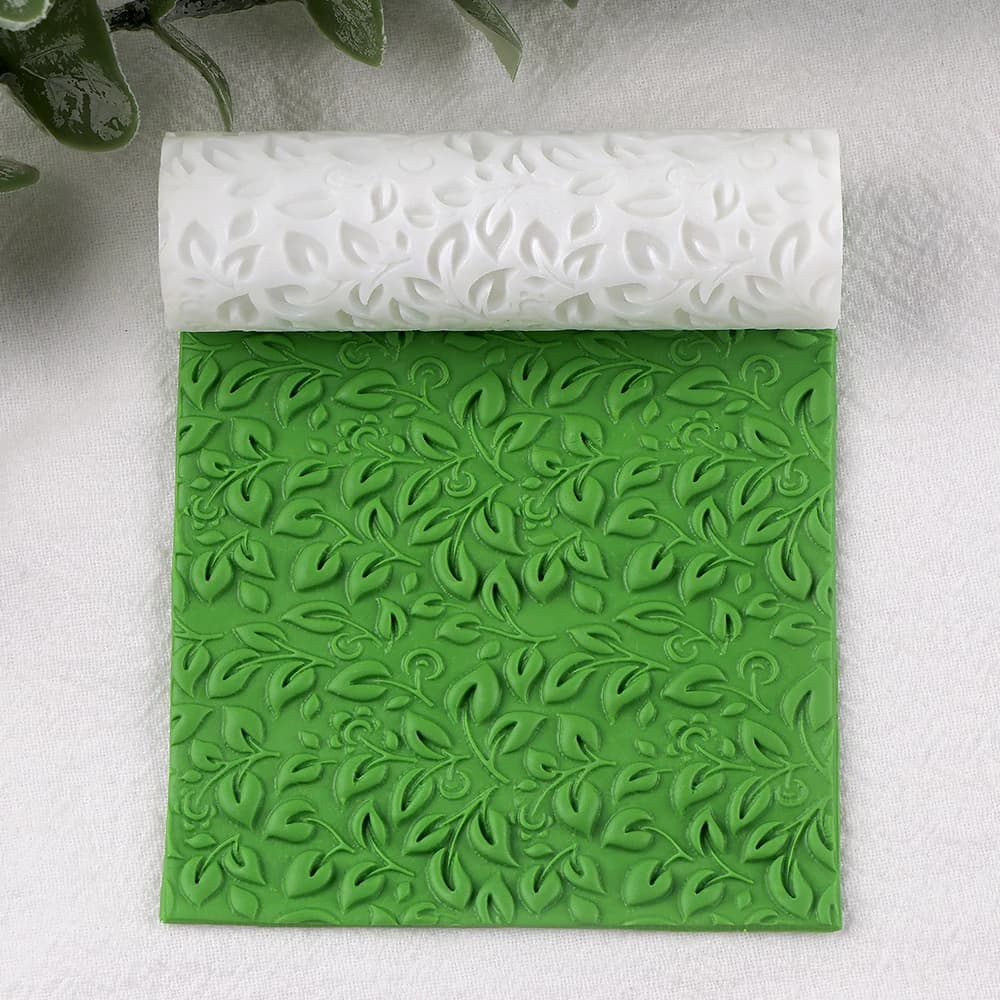 1pc Rullo di struttura a forma di foglia per strumento di produzione di ceramica in plastica di argilla polimerica per orecchini creativi, gioielli e artigianato per la produzione di ceramica