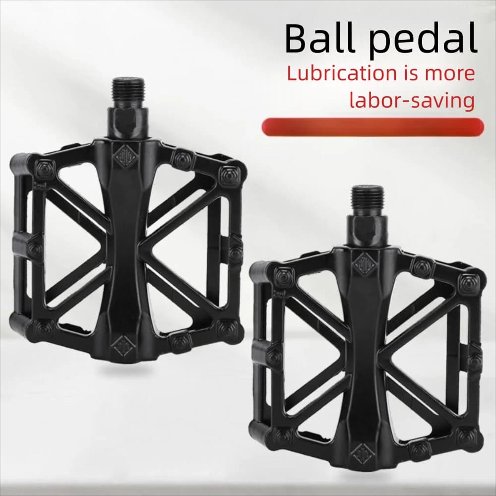 1 Pair Double Ball Bicycle Pedals Ultra-Light Aluminum Alloy Mountain Bike Pedals Anti Skid Flat Cycling Treadle Platform