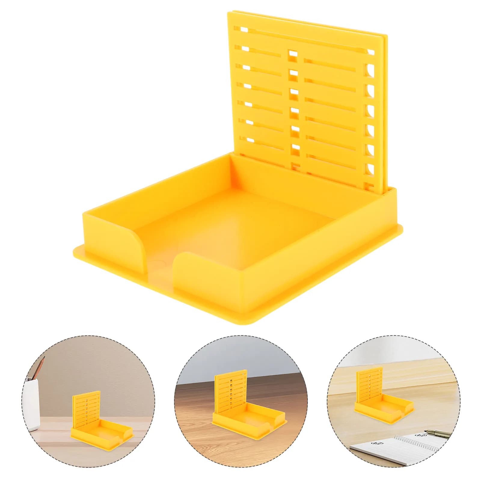 Organizzatore per Blocco Note a Doppio Scomparto, Scatola Compatta in Plastica per Ufficio e Casa, Porta Blocco Note e Piccoli Oggetti, Etichette Settimanali