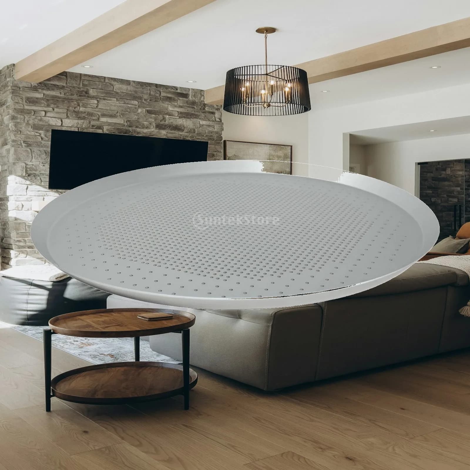 Pizza Baking Set 4-piece Round Perforated Aluminum Pan for Oven Crispy Crust Cooking Tray with Raised Rim