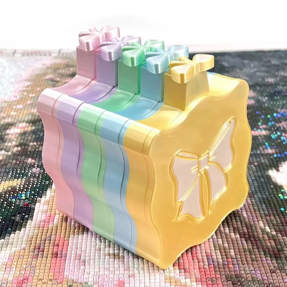 DIY Craft Diamond Painting Bowknot Tray With Lid Embroidery Large Diamond Painting Tray Beading Plates Multi functional