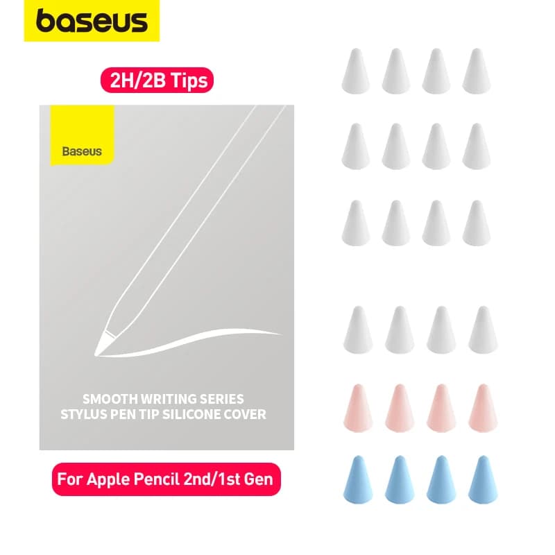 Baseus per Apple Pencil Tips Dual Layer 2B 2H punta di ricambio Smooth Medium Light Damping per iPad Stylus Pen 2nd 1st Gen Nibs