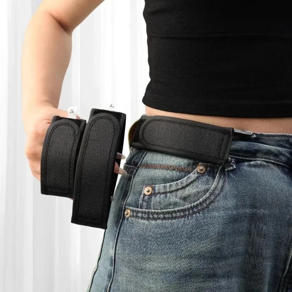 Cintura elastica per il tempo libero all'aperto, con chiusura in velcro monofacciale senza fibbia, in nylon, comoda e pratica.