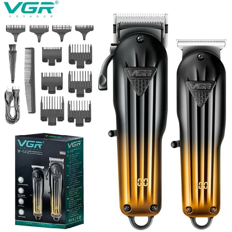 VGR Combo Haircuts Kit Professional Barba Haircuts for Men Electric Haircut Rechargeable Haircut