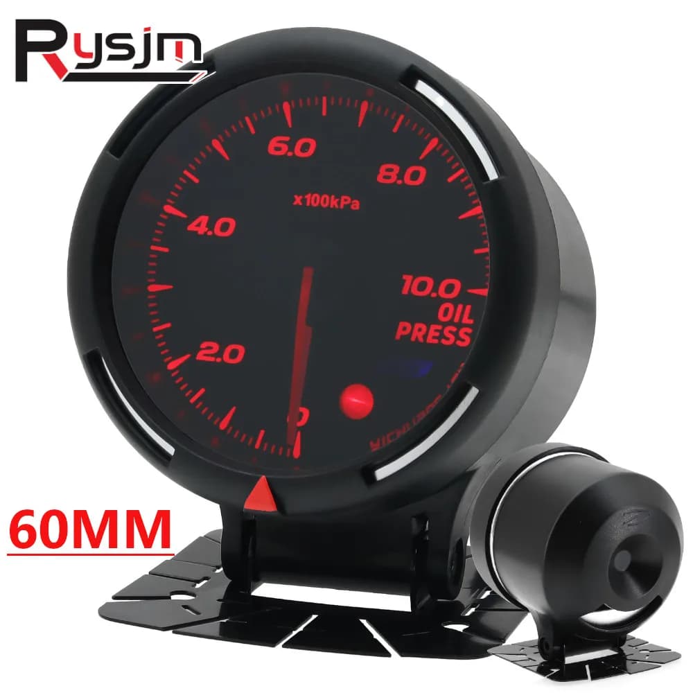 Personalizzato 2.5 ''60MM Pressione dell'olio Temperatura dell'acqua Temperatura dell'olio Tensione Turbo Boost Pressa temp manometro Contatore del vuoto Manometri automatici 64 colori LED
