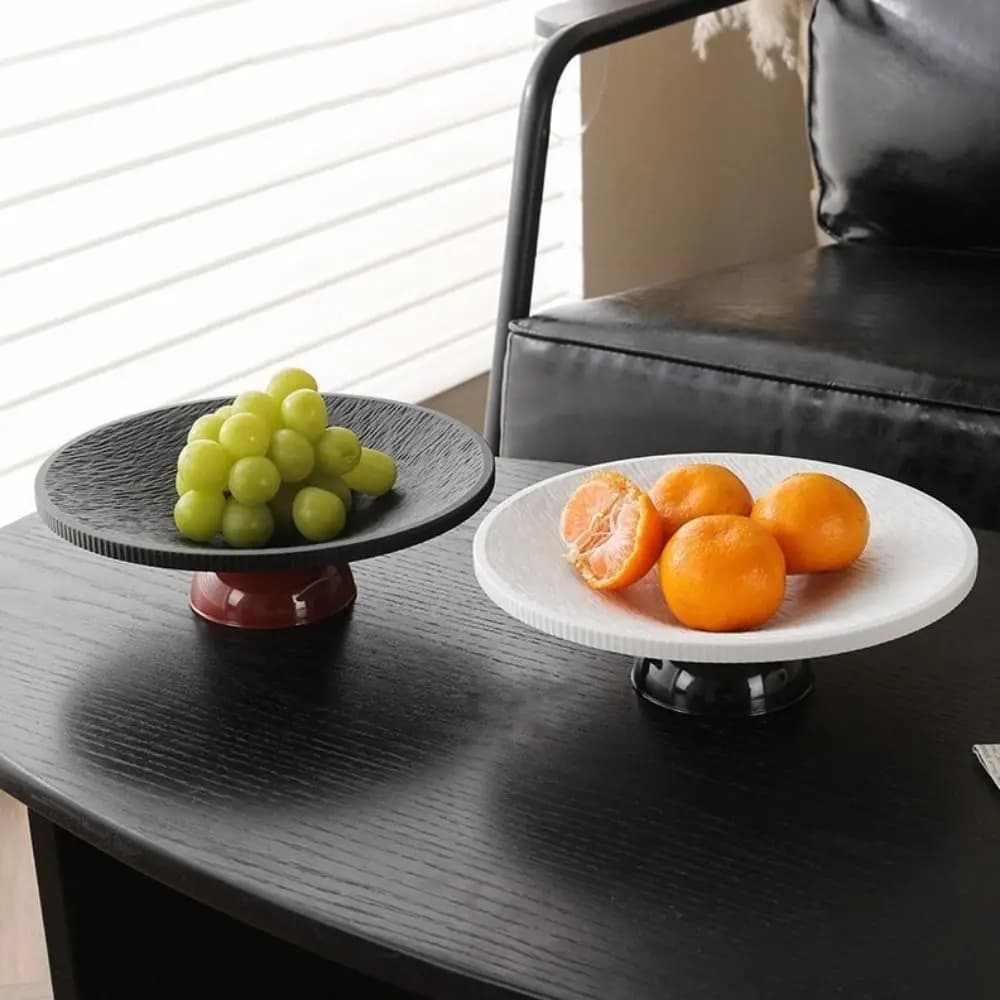 Plastic High-legged Fruit Plate Large Capacity Draining Dried Fruit Plate Exquisite Anti-slip Snack Serving Tray Living Room
