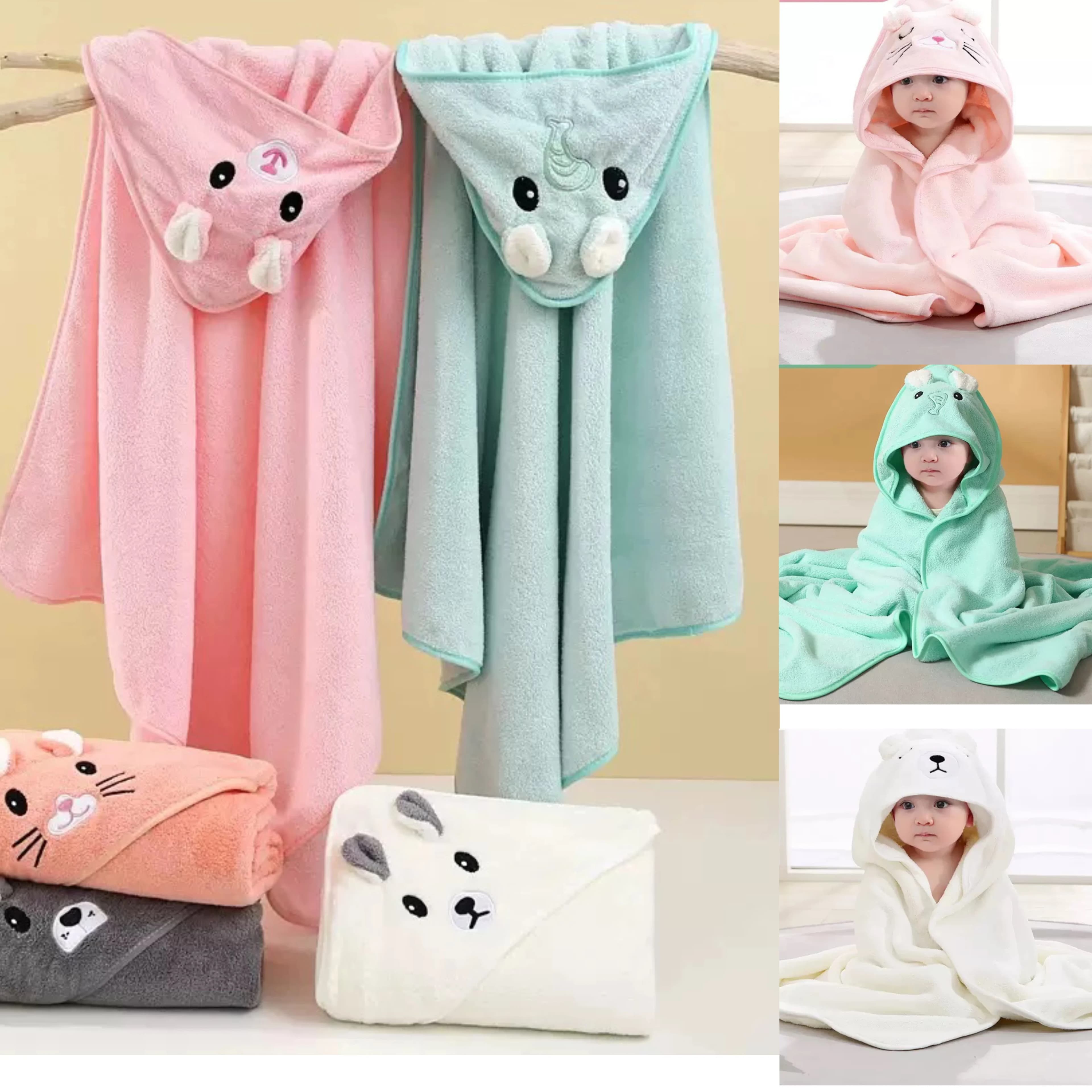 Children's Bath Towel Bathrobe Children's blankets for boys and girls Swaddle hooded Coral fleece towel cover for cartoons Bed linen for newborn children