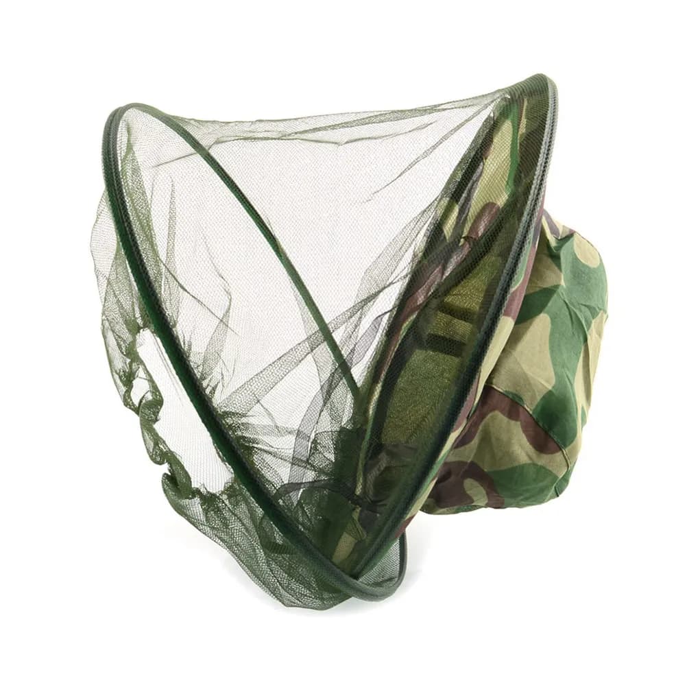 Bee Keeping Hat Camo Anti Insect Mesh Net Elastic Neck Outdoor Fishing Hunting Walking Face Protector Mask