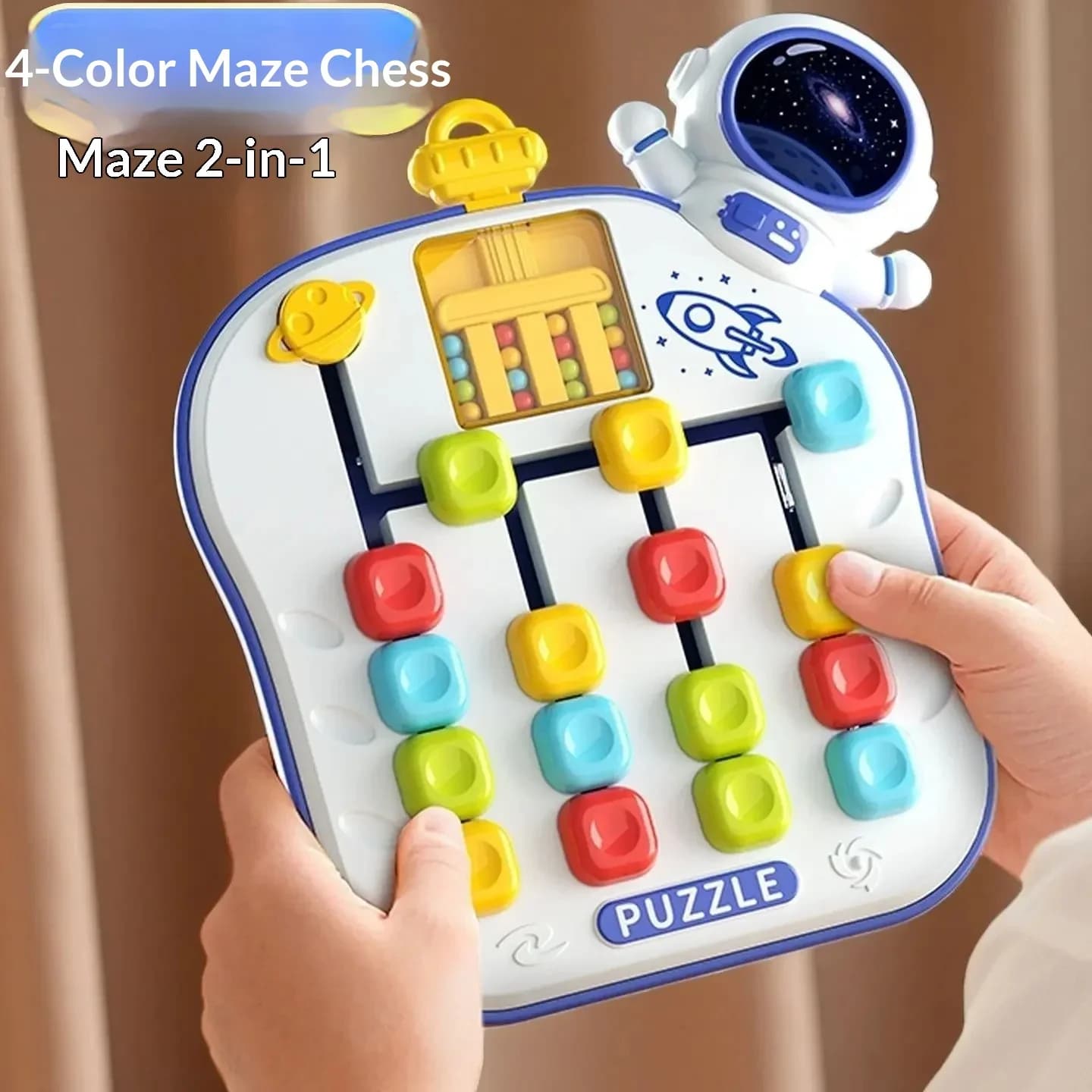 Four-color position chess children's educational toys maze ball games color cognition thinking board game toys